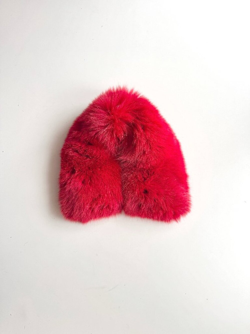 Vintage Unbranded Red Fur Collar